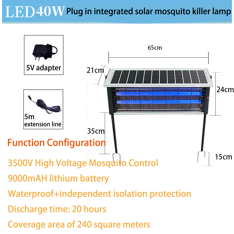 JHD-MLS OUTSIDE SOLAR INSECTS KILLER LAMP